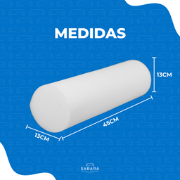 Rolinho de Espuma para Cama, Poltrona e Berço - 45cm X 13cm:branco - 2