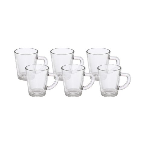 kit de 6 Xícaras para café Lisa transparente 70ml Hauskraft CANC090