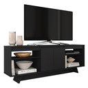 Ver imagem 2 de Rack 1,60m 55 Polegadas Tulum Preto - Móveis Arapongas Preto Fosco