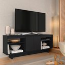 Ver imagem 1 de Rack 1,60m 55 Polegadas Tulum Preto - Móveis Arapongas Preto Fosco