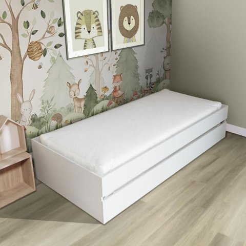 Bicama Solteiro Branco sem Cabeceira Housin