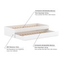 Ver imagem 3 de Bicama Solteiro Branco sem Cabeceira Housin