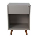 Ver imagem 1 de Mesa de Cabeceira 1 Nicho 1 Gaveta 400x550x400 Beton Matt - Mdf Arauco