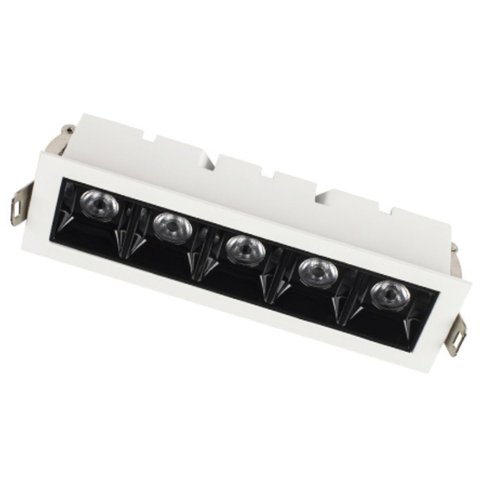 Spot Led Luz Pontual Arch Embutir 10w 2700k Branco/preto 24° 5 Focos Fixos Design Moderno Interno