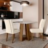 Conjunto de Mesa Sala de Jantar Atenas com 2 Cadeiras Carvalho/off White/bege 0,90m Quadrada Dobuê - 1