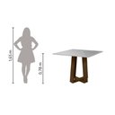 Ver imagem 4 de Conjunto de Mesa Sala de Jantar Atenas com 2 Cadeiras Carvalho/off White/bege 0,90m Quadrada Dobuê