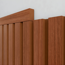 Ver imagem 3 de Kit Cabeceira Painel Ripado Autocolante Solteiro 10 Ripas de 1,1m Cinamomo com Acabamento Superior