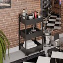 Ver imagem 3 de Kit 02 Fruteiras Carrinho Multiuso Industrial 3 Prateleiras Bess M05 Preto - Inoviza