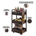 Ver imagem 4 de Kit 02 Fruteiras Carrinho Multiuso Industrial 3 Prateleiras Bess M05 Preto - Inoviza