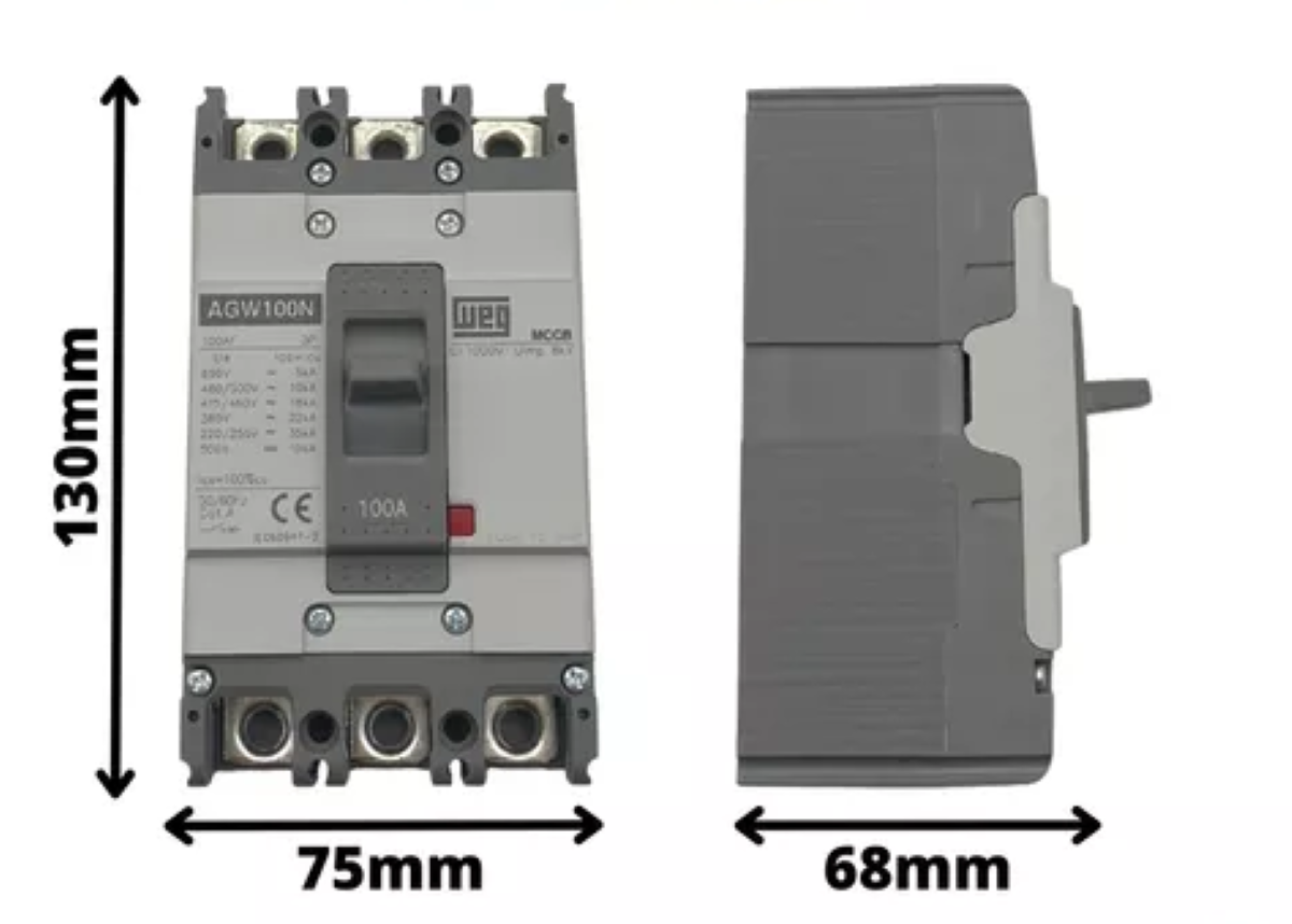 Disjuntor Tripolar Weg Caixa Moldada Agw100n-dx100-3 - 3