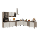Ver imagem 2 de Armário de Cozinha Modulada Completa Fidelitá Paris 7 Peças 600cm 16 Portas 6 Gavetas com Tampo