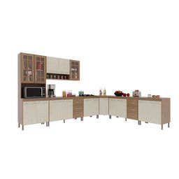Cozinha Completa Fidelitá Paris 7 Peças 600cm 16 Portas 6 Gavetas com Tampo - 3