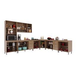 Cozinha Completa Fidelitá Paris 7 Peças 600cm 16 Portas 6 Gavetas com Tampo - 2