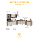 Ver imagem 7 de Armário de Cozinha Modulada Completa Fidelitá Paris 7 Peças 600cm 16 Portas 6 Gavetas com Tampo