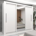 Ver imagem 1 de Guarda-Roupa Casal 3 Portas com 1 Porta Espelho 100% MDF Roma