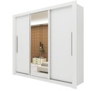 Ver imagem 2 de Guarda-Roupa Casal 3 Portas com 1 Porta Espelho 100% MDF Roma