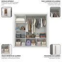Ver imagem 6 de Guarda-Roupa Casal 3 Portas com 1 Porta Espelho 100% MDF Roma