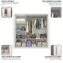 Ver imagem 6 de Guarda-Roupa Casal 3 Portas com 1 Porta Espelho 100% MDF Roma Yescasa
