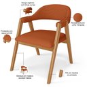 Ver imagem 4 de Kit 4 Cadeiras de Jantar e Estar Living Estofada Nadja L02 Linho Terracota - Lyam Decor