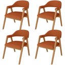 Ver imagem 1 de Kit 4 Cadeiras de Jantar e Estar Living Estofada Nadja L02 Linho Terracota - Lyam Decor