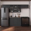 Ver imagem 1 de Armário de Cozinha Modulada Compacta Fidelitá Nara 100% MDF 4 Peças 280cm 10 Portas 2 Gavetas sem