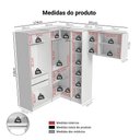 Ver imagem 3 de Quarto Completo de Canto Solteiro 415 Cm Guarda-roupa com Espelhos Branco Neo Madesa 02