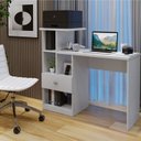 Ver imagem 1 de Escrivaninha e Nichos Connect Benetil Móveis 1 Gaveta 113cm Branca