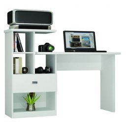 Escrivaninha e Nichos Connect Benetil Móveis 1 Gaveta 113cm Branca - 2