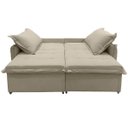 Ver imagem 6 de Sofá Cama 2 Lugares Singapura Reclinável 190cm em Bouclê com Catraca Reforçada e 2 Almofadas:Bege