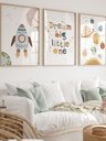 Ver imagem 1 de Kit 3 Quadros Decorativos Infantil Astronauta Espaço No4