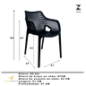 Cadeira Suits com Braço preta - Kit com 4 - 7