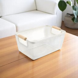 Cesto Caixa Organizadora Branca 27cm – Organização com Estilo e Praticidade - 1