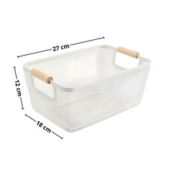 Cesto Caixa Organizadora Branca 27cm – Organização com Estilo e Praticidade - 3