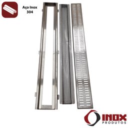 Ralo Classic com Moldura e Cesto Coletor - Inox 304 (#1,5) - 150x15x02 Cm - 3