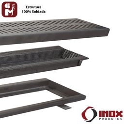 Ralo Classic com Moldura e Cesto Coletor - Inox 304 (#1,5) - 150x15x02 Cm - 4
