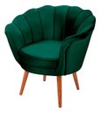 Ver imagem 1 de Poltrona Pétala Decorativa Verde Militar Pés Palito Em Madeira Maciça
