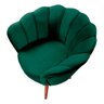 Poltrona Pétala Decorativa Verde Militar Pés Palito Em Madeira Maciça - 2