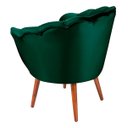 Ver imagem 4 de Poltrona Pétala Decorativa Verde Militar Pés Palito Em Madeira Maciça