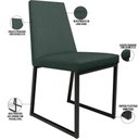 Ver imagem 4 de Kit 02 Cadeiras Para Sala Jantar Base Aço Industrial Preto Dafne L02 Linho Verde Musgo - Lyam