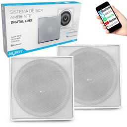 Caixa Ativa Sistema Som Ambiente Bluetooth Quadrada + - 1
