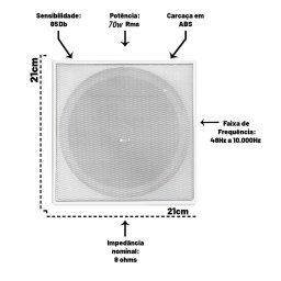 Caixa Ativa Sistema Som Ambiente Bluetooth Quadrada + - 2