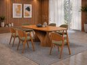 Ver imagem 1 de Sala de Jantar Maciça 6 Cadeiras 1,80x90 Dunnas Sala Nobre