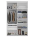 Ver imagem 3 de Guarda Roupa Solteiro 2 Portas 1 Espelho 1,38m Lotus Belmax:Branco
