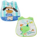Ver imagem 1 de Kit 2 Babador Encanto para Bebê 45x28cm Dino/cachorrinho