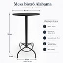 Ver imagem 5 de Conjunto Mesa Bistrô Alabama com 2 Banquetas Alta Kassel Cor Preto - Kmj