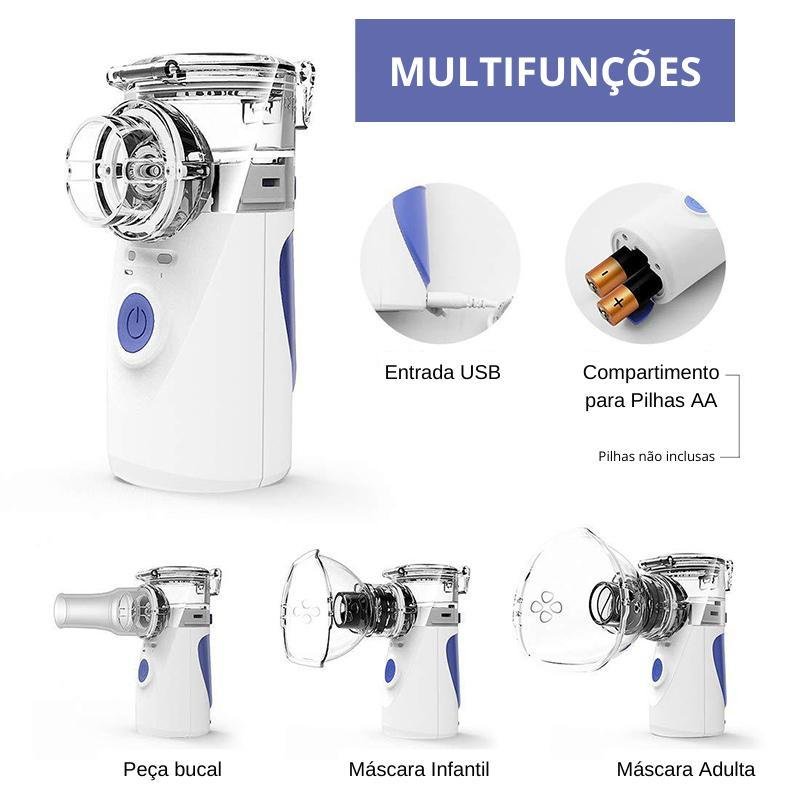 Nebulizador Inalador Portátil Usb ou Pilha Adulto e Infantil - 5