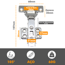 Ver imagem 2 de Kit 10 Dobradiça Reta Aço Armário Porta Móveis Caneco 35mm