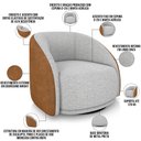 Ver imagem 4 de Kit 02 Poltronas Decorativas Giratória Angelina M03 Couríssimo Whisky Linho Cinza - Lyam Decor
