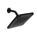 Ver imagem 1 de Ducha Quadrada 21 Cm Preto em Abs C/ Suporte de Parede