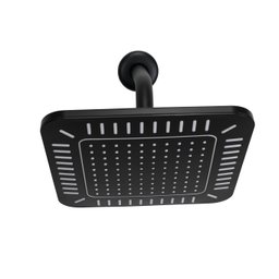Ducha Quadrada 21 Cm Preto em Abs C/ Suporte de Parede - 2